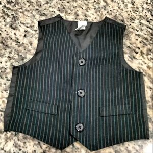 GEORGE black blue pinstripe formal dress holiday vest infant 3-6 Months